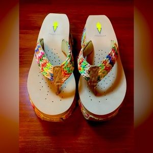 Volatile Wedge Multicolor Sandals